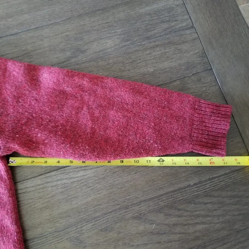 Women's L.L.Bean Sweater Red Crew Neck 85% Wool Size Large Winter Warm! - Picture 6 of 8